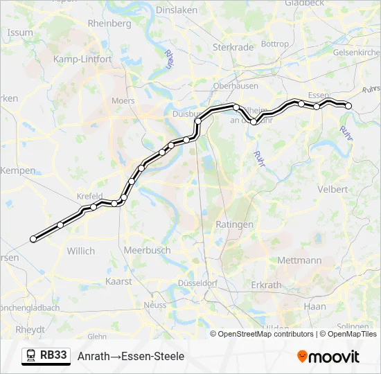 Bahnlinie RB33 Karte