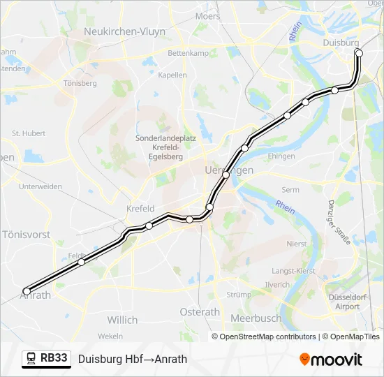 Bahnlinie RB33 Karte