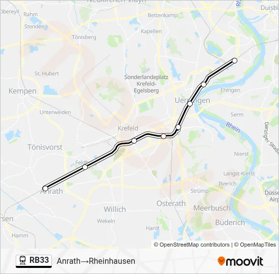 Bahnlinie RB33 Karte