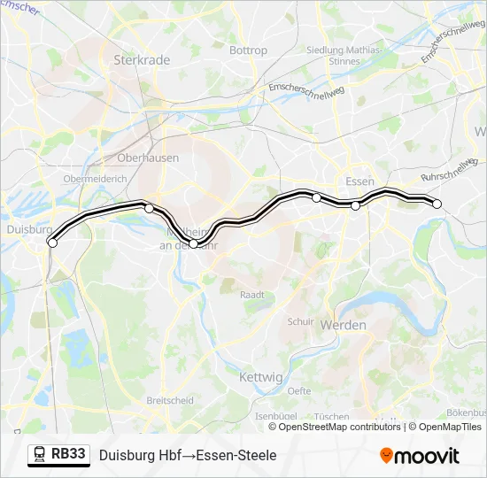 Bahnlinie RB33 Karte