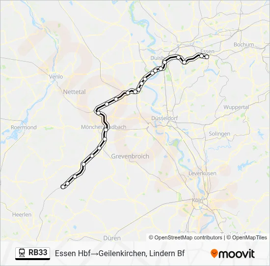Bahnlinie RB33 Karte