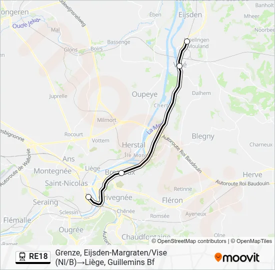 RE18 Train Line Map