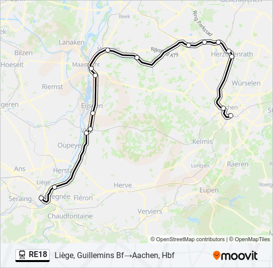 RE18 train Line Map