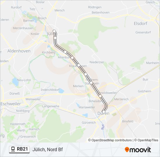 RB21 Train Line Map