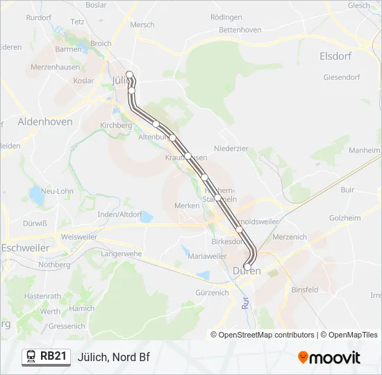 RB21 Train Line Map