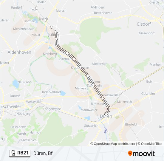 RB21 Train Line Map