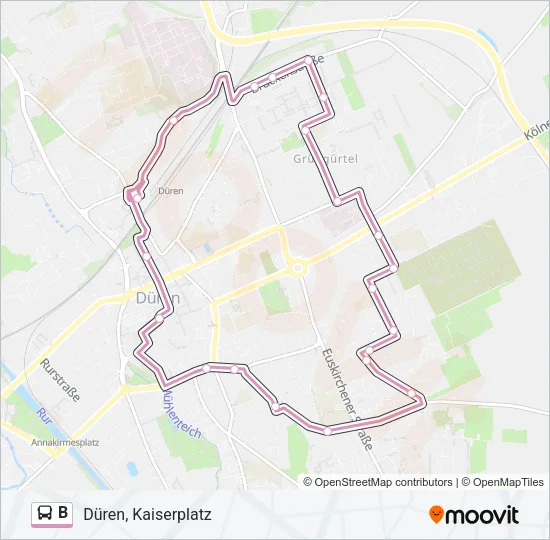 B Bus Line Map