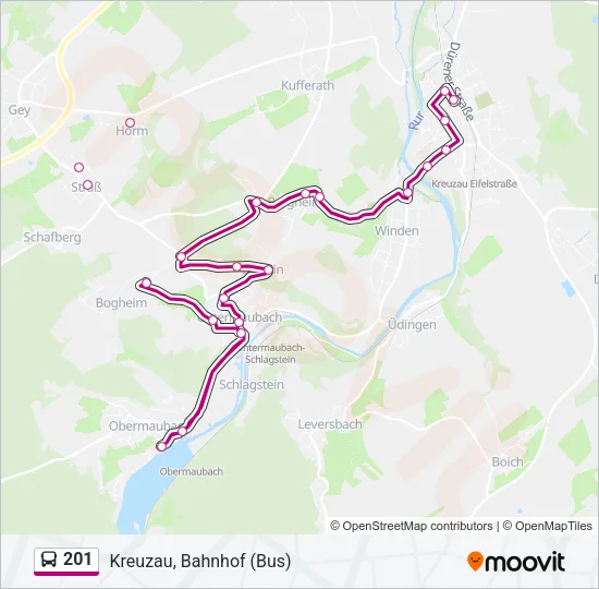 201 Bus Line Map