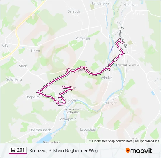 201 Bus Line Map