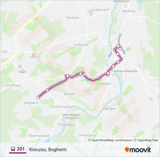 201 Bus Line Map