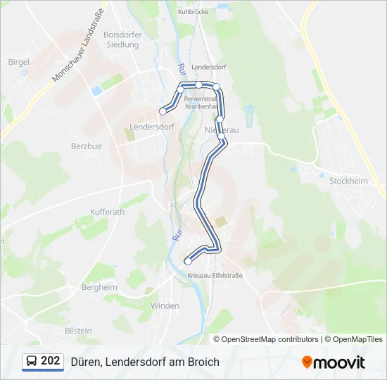 Buslinie 202 Karte