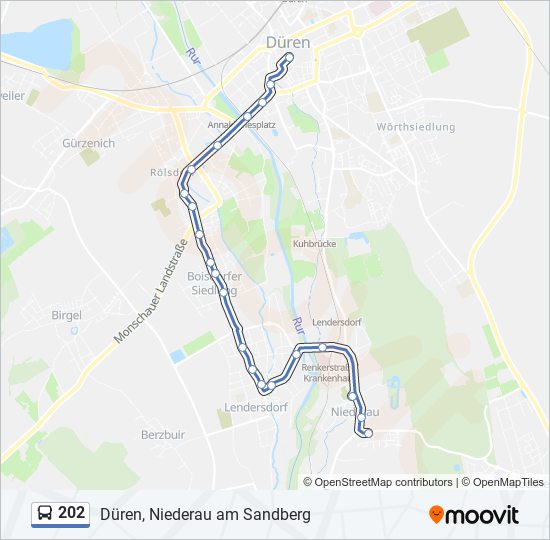 202 bus Line Map