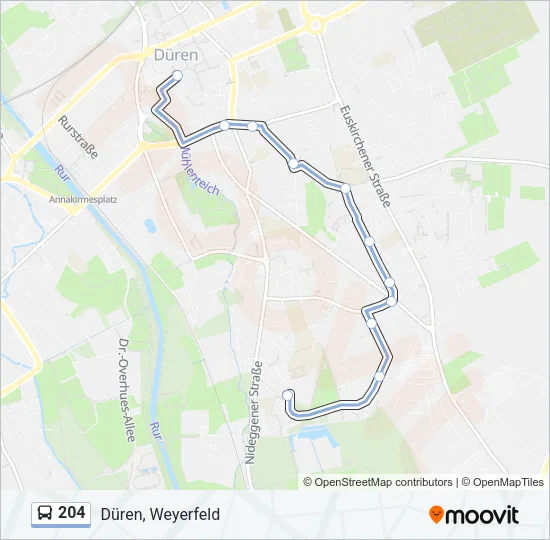204 Bus Line Map