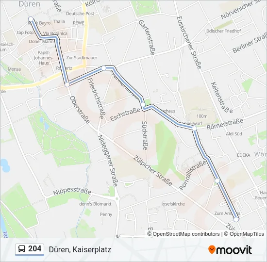 204 Bus Line Map