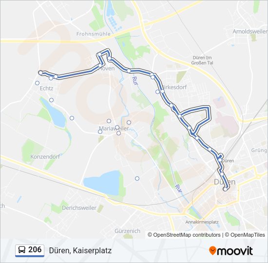 Автобус 206: карта маршрута