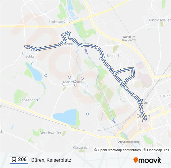 206 Bus Line Map