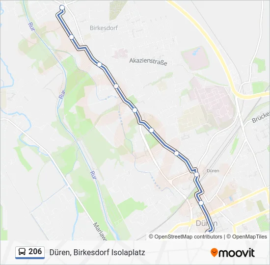 Автобус 206: карта маршрута