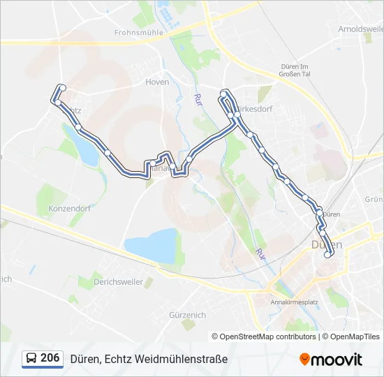 206 Bus Line Map