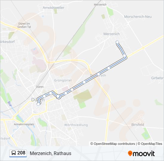 208 bus Line Map