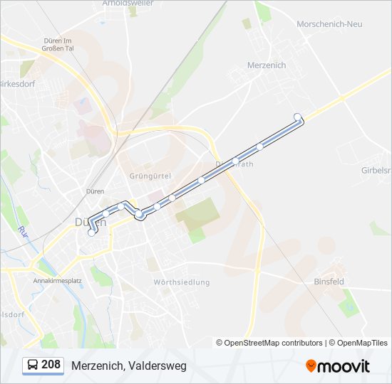 208 bus Line Map