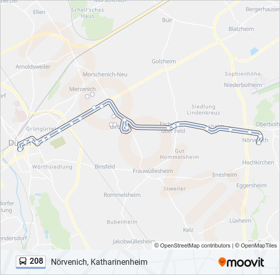 208 bus Line Map