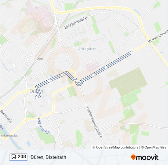 208 bus Line Map