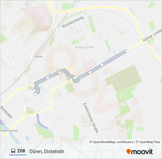 Buslinie 208 Karte
