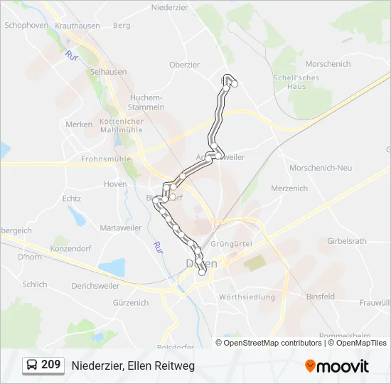 209 Bus Line Map