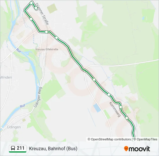 211 Bus Line Map