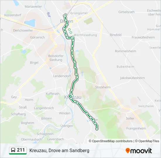 211 Bus Line Map