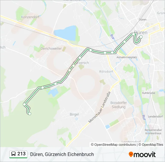 Buslinie 213 Karte