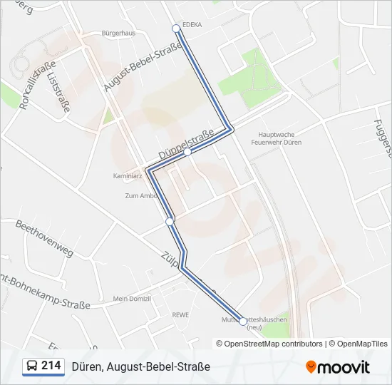 214 Bus Line Map