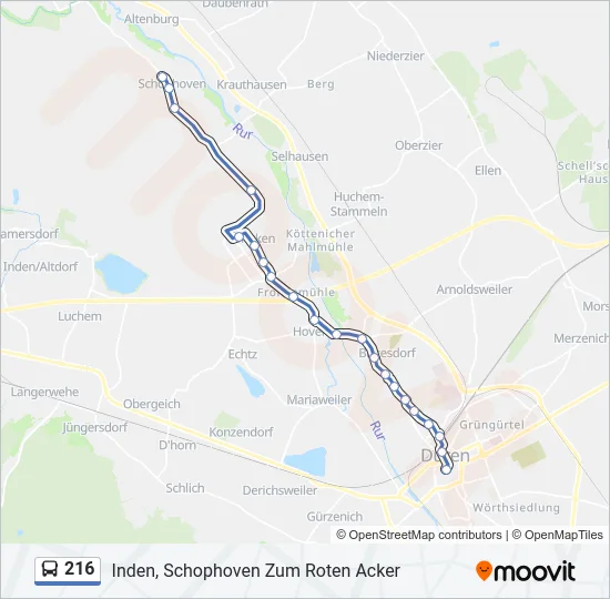216 Bus Line Map