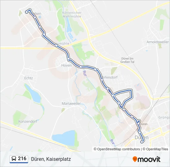 216 Bus Line Map