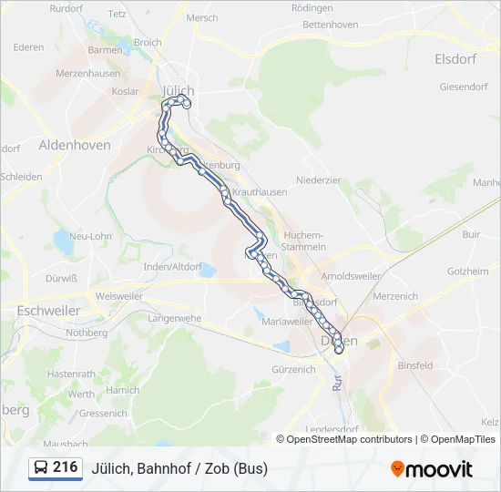 216 Bus Line Map
