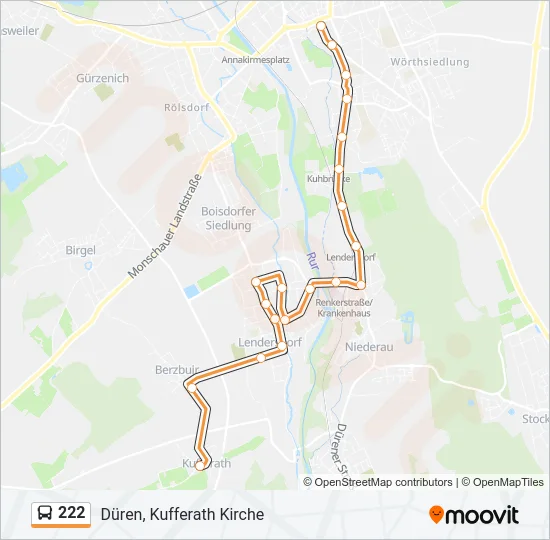 222 Bus Line Map