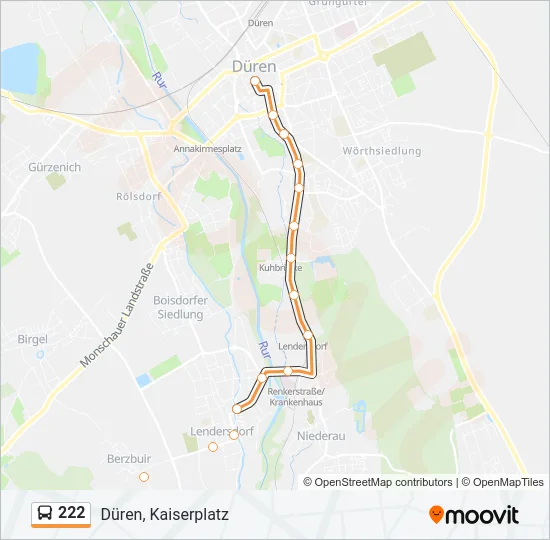 222 Bus Line Map