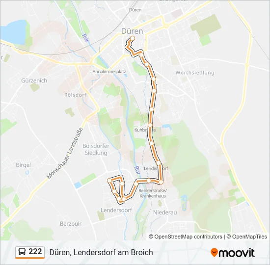 222 Bus Line Map