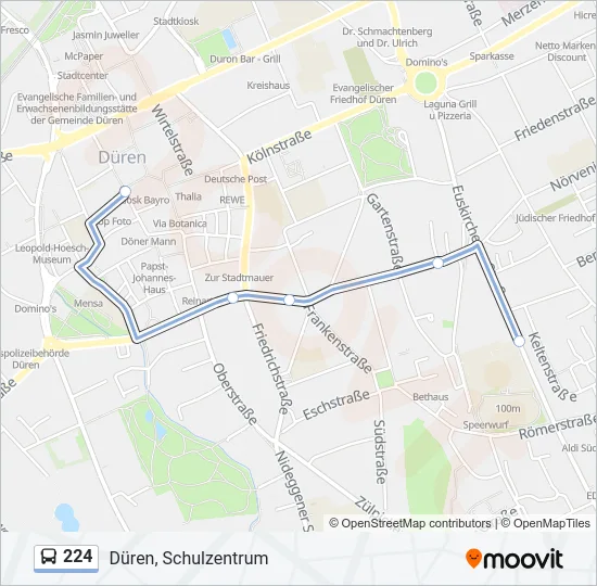 224 Bus Line Map