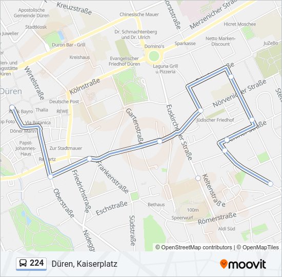 Автобус 224: карта маршрута