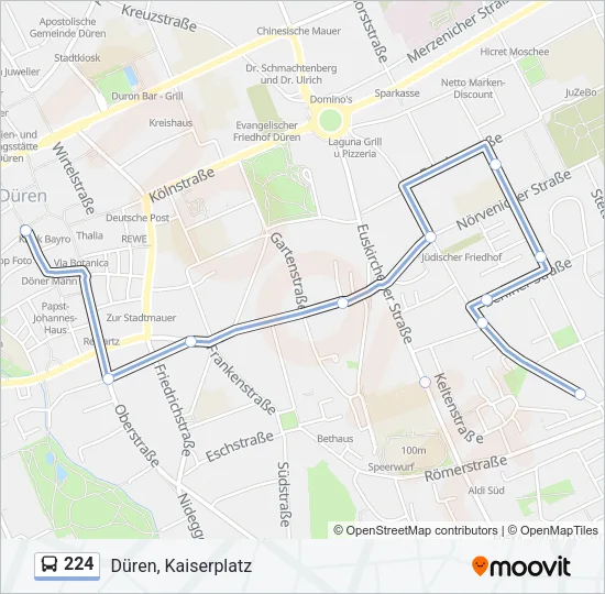 224 Bus Line Map