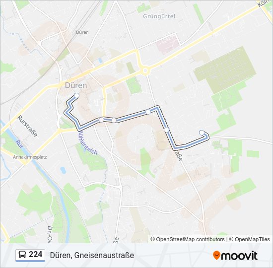 224 bus Line Map