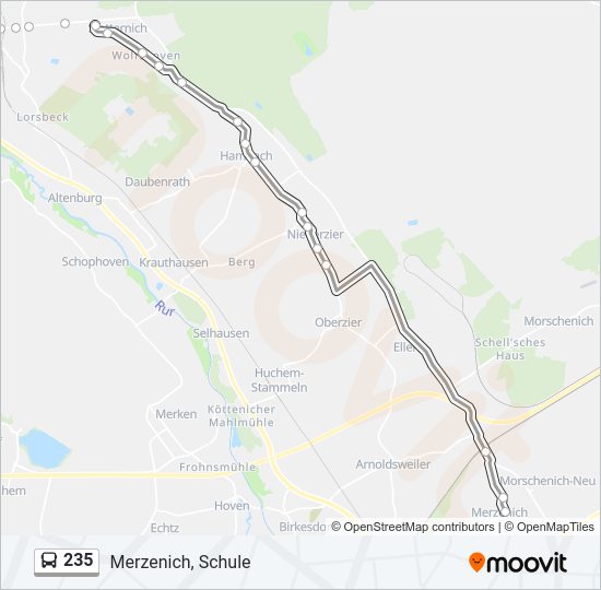 235 Bus Line Map
