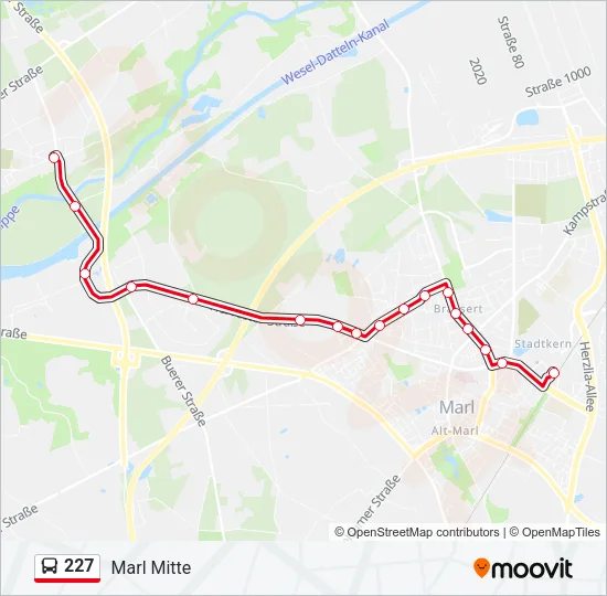 227 Bus Line Map