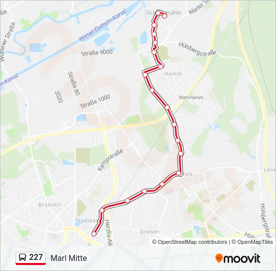 227 Bus Line Map