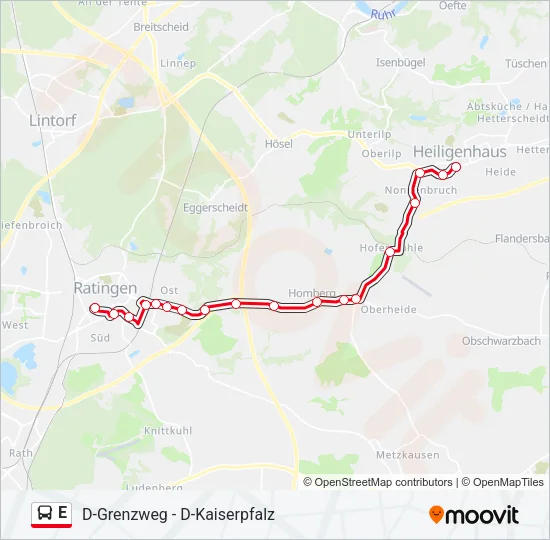 E Bus Line Map