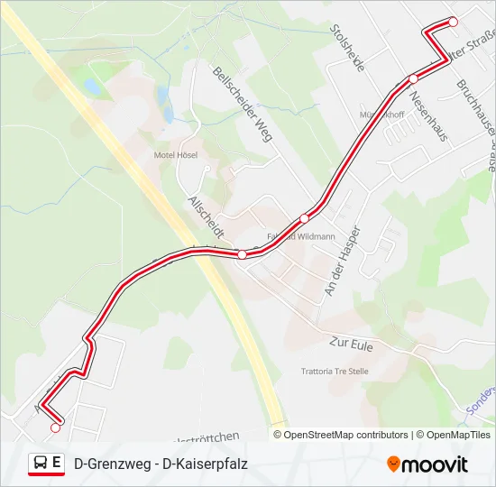 E Bus Line Map