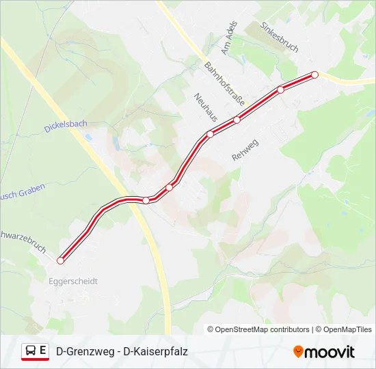 E Bus Line Map