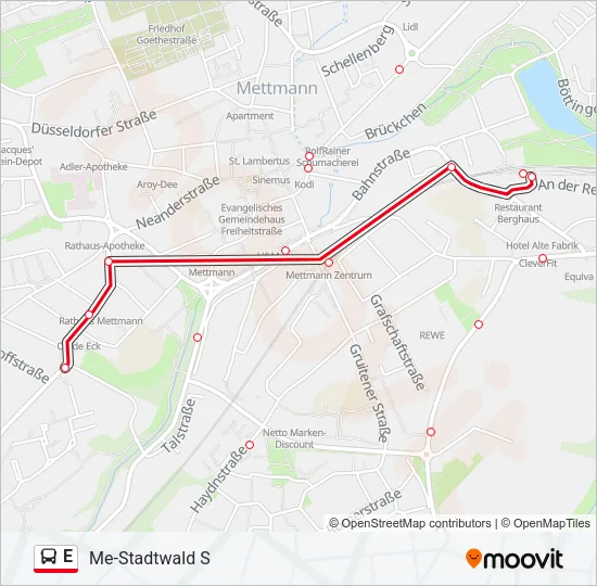 E Bus Line Map