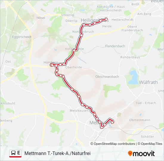 E Bus Line Map